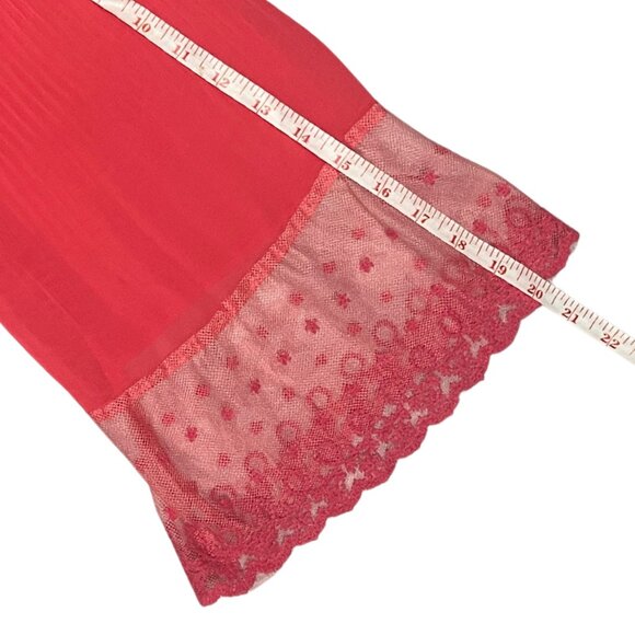 Solitaire Red Lace Boho Peasant Blouse Women’s Sz S Tunic 3/4 Sleeve Tassel Tie - Picture 9 of 11